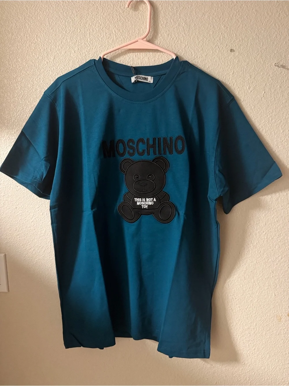 Moschino Kids Teal Bear Logo Tee